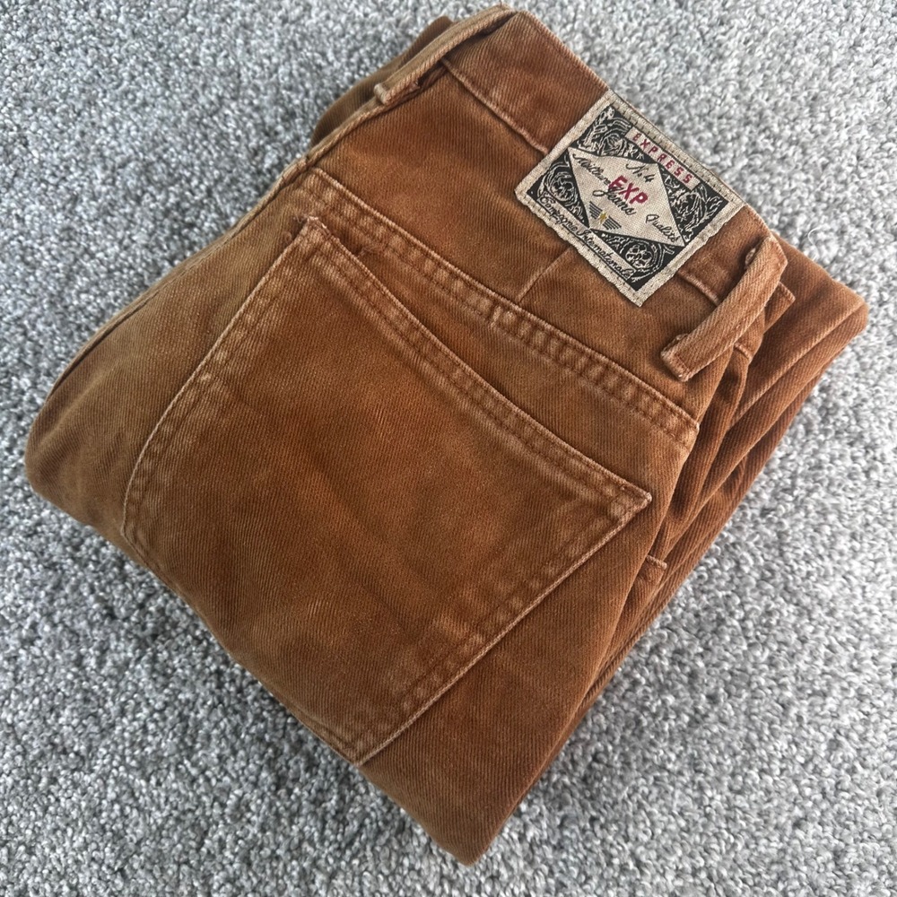 No 4 EXP Express Jeans Womens 9/10 Corduroy High Rise Tapered READ Vintage